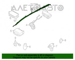 Perna de aerbag laterală stângă pentru Kia Optima 11-15 care a fost declanșată.