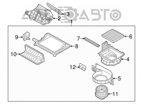 Motorul ventilatorului de încălzire Hyundai Sonata 11-15 hibrid