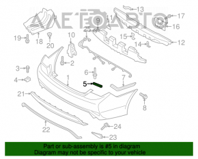 Suportul pentru bara spate sub stopul din stânga Hyundai Sonata 11-15