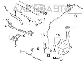 Trapezul de curățare a parbrizului cu motor pentru Hyundai Azera 12-17