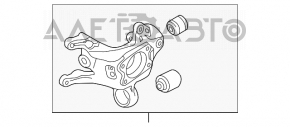 Bucșă spate dreapta Hyundai Sonata 11-15 din aluminiu, silentbloc rupt.