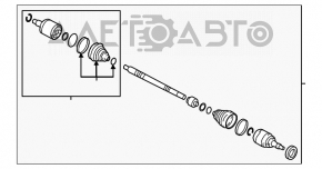 Ax cu came pentru roata din față dreapta a Hyundai Sonata 11-15 2.4