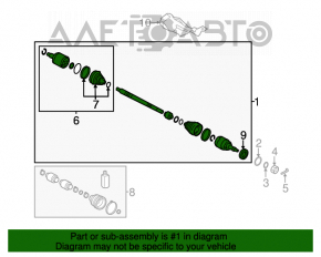 Ax cu came pentru roata din față dreapta a Hyundai Sonata 11-15 2.4