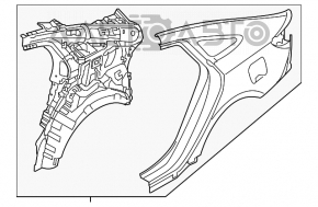 Aripa spate stânga Hyundai Sonata 16-19 hibrid.