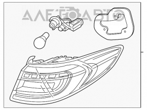 Фонарь внешний крыло правый Hyundai Sonata 15-17 LED