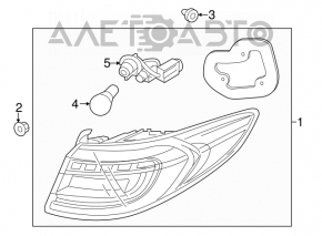 Lampa exterioară aripă stângă Hyundai Sonata 15-17 LED