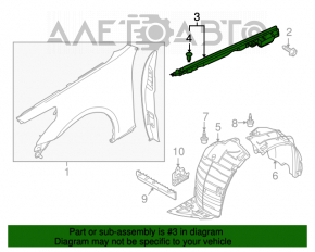 Garnitură aripă capot-dreapta Infiniti G25 G35 G37 4d 06-14