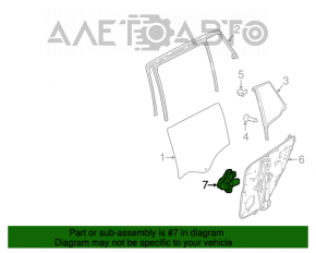 Geam electric cu motor, panou spate dreapta Infiniti QX30 17- suportul este rupt.