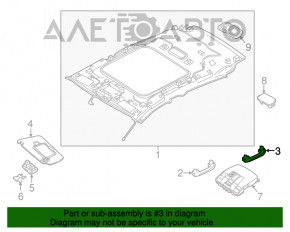 Manerul plafonului din spate stânga pentru Infiniti QX30 17- gri.