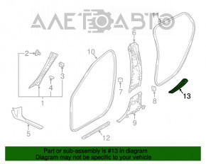 Capac prag spate stânga Infiniti QX30 17- negru