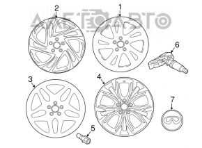 Roată de 19 inch pentru Infiniti QX30 17- Sport, jantă