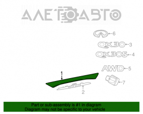 Молдинг двери багажника над номером Infiniti QX30 17-