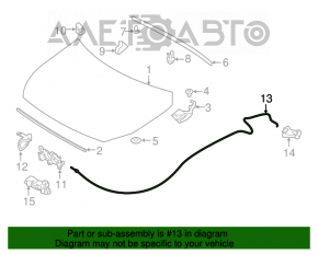 Cablu de deschidere a capotei pentru Infiniti QX30 17-