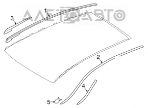 Capota dreapta a acoperisului Infiniti QX30 17- sub panoramă, lovitură