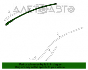 Capota dreapta a acoperisului Infiniti QX30 17- sub panoramă, lovitură