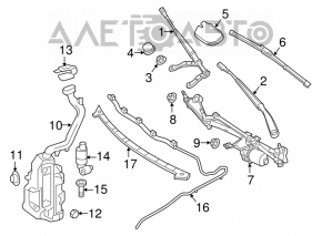 Trapezul de curățare a parbrizului cu motor pentru Infiniti QX30 17-