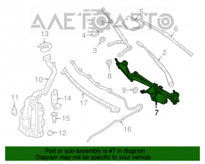 Trapezul de curățare a parbrizului cu motor pentru Infiniti QX30 17-