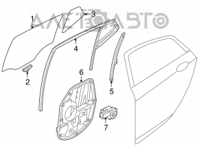 Geam electric cu motor spate dreapta Kia Optima 11-15