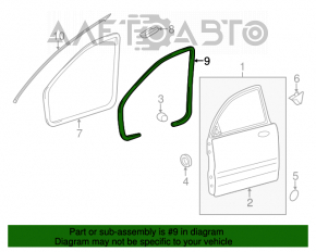 Уплотнитель двери передней левой Kia Optima 11-15