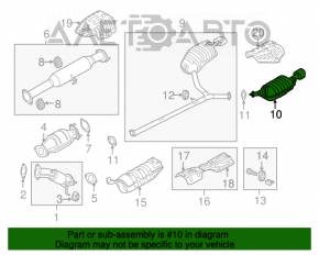 Silentiozătorul partea din spate a butoiului stânga Kia Optima 14-15 2.4 lungime