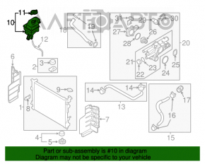 Rezervor de expansiune pentru răcirea motorului Kia Optima 11-15 cu capac