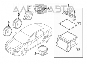 Radio-casetofon Kia Optima 11-15 cu ecran mic monocrom.