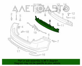 Absorbantul de bara spate pentru Kia Optima 11-13, versiunea facelift, fabricat in SUA.