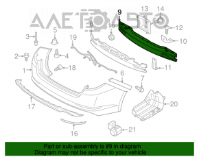 Amplificatorul pentru bara spate Kia Optima 11-13, versiunea pentru piața americană.