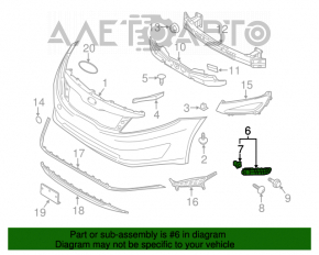 Suportul pentru bara de protecție față stânga Kia Optima 11-13 pre-restilizare.