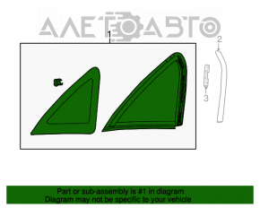 Geamul spate dreapta opac Ford Focus mk3 11-18 5d cu matriță, zgârieturi pe sticlă