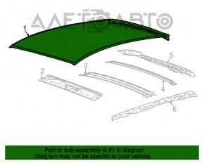 Acoperiș metalic Ford Focus mk3 11-18 5d fără geam panoramic pe caroserie, șlefuit.