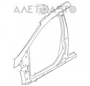 Bara centrală stânga a caroseriei Ford Focus mk3 11-18 pe caroserie