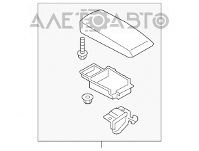 Подлокотник Ford Fusion mk5 17-20 кожа, черный