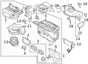 Actuatorul motorului care acționează ventilatorul de încălzire pentru Ford Transit Connect MK2 13-