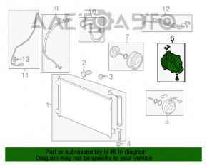 Компрессор кондиционера Honda Accord 13-17 2.4 топляк на З/Ч MC447280-2110