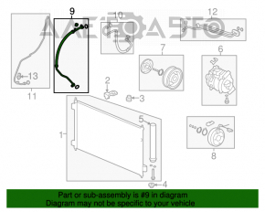 Трубка кондиционера комрессор-печка первая Honda Accord 13-17 2.4
