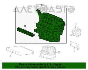 Corpul ventilatorului gol, partea dreaptă a Honda Accord 13-17