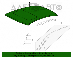 Acoperiș metalic pentru Honda Accord 13-17 fără panoramic, pe caroserie, zdrobită.