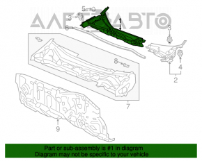 Уплотнитель решетки дворников правый Honda Accord 13-17 дефект креп