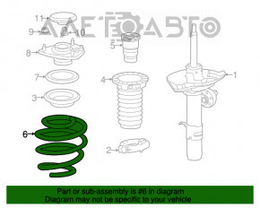 Пружина передняя левая Honda Accord 13-17 hybrid