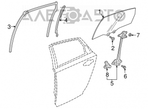 Geam electric cu motor spate dreapta Honda Accord 18-22