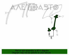 Geam electric cu motor spate dreapta Honda Accord 18-22