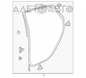 Уплотнитель двери задней левой Honda Accord 18-22