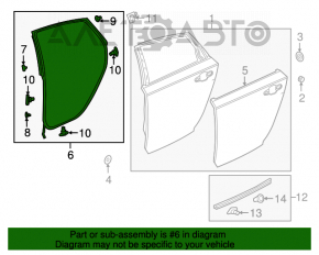 Garnitura ușii din spate stânga pentru Honda Accord 18-22