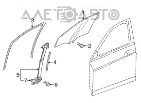 Geam electric cu motor, față stânga, Honda Accord 18-22.