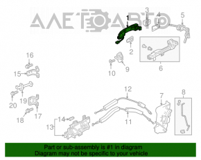 Mânerul ușii exterioare din spate stânga pentru Honda Accord 18-22.