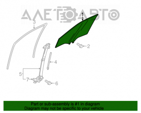 Стекло двери передней левой Honda Accord 18-22