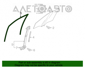 Garnitură de geam față stânga Honda Accord 18-22