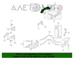 Mânerul ușii exterioare din față dreapta pentru Honda Accord 18-22.