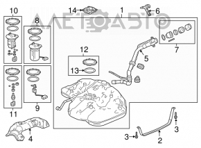 Rezervorul de combustibil Honda Accord 18-22 1.5T 2.0T fără gât de umplere.